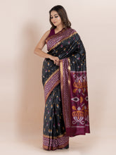 KAVVYA  BLACK IKAT WEAVING SAREE